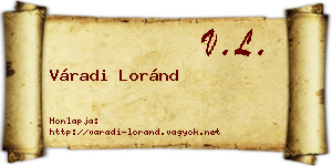 Váradi Loránd névjegykártya